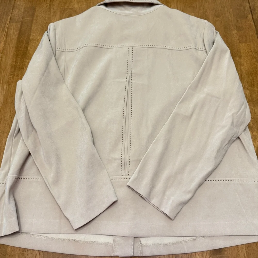 Susan Graver shirt jacket shacket women's 1X neutral boho festival western rodeo